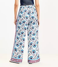 Petite Fluid Pull On Wide Leg Pants Paisley