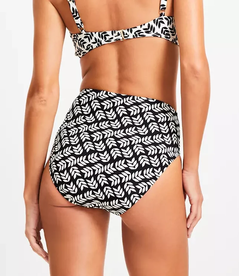 LOFT Beach Leafed High Waist Bikini Bottom