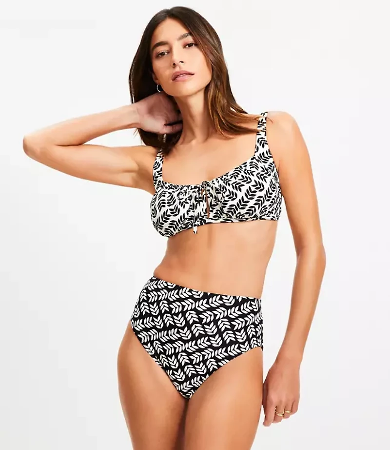 LOFT Beach Leafed High Waist Bikini Bottom