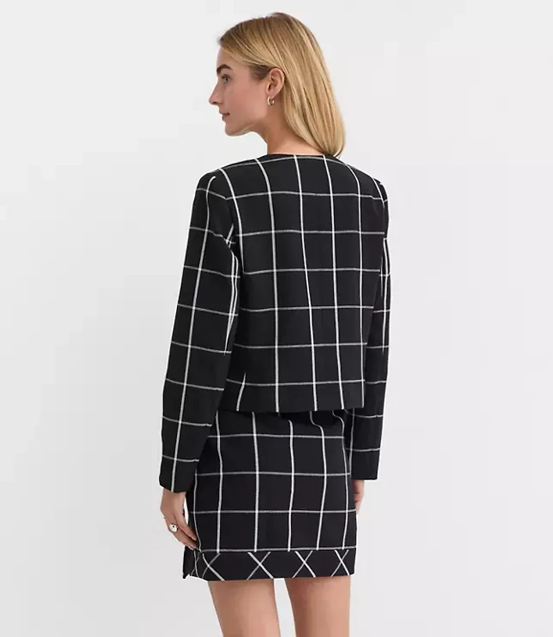 Windowpane Double Breasted Jacket