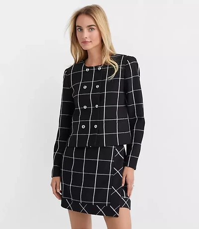 Windowpane Double Breasted Jacket