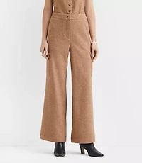 Fluid Pull On Wide Leg Cargo Pants Herringbone