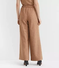 Fluid Pull On Wide Leg Cargo Pants Herringbone