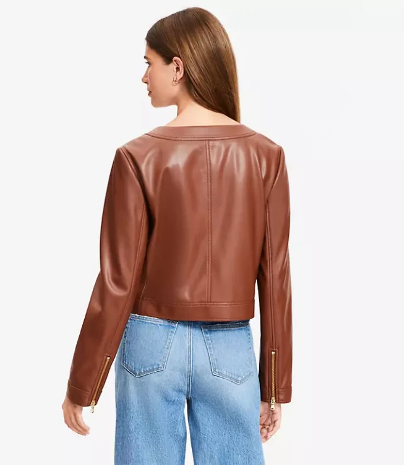 Faux Leather Zip Jacket