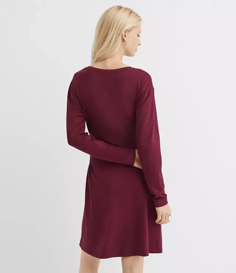 Heathered Tie Waist Mini Dress