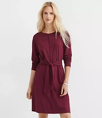 Heathered Tie Waist Mini Dress