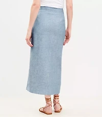 Linen Blend Maxi Skirt