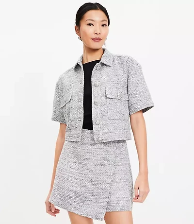 Tall Tweed Wrap Skort