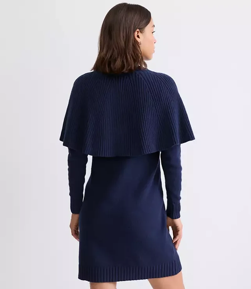 Cape Mini Sweater Dress