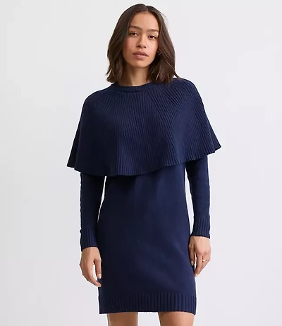Cape Mini Sweater Dress