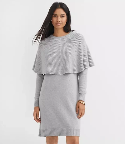 Cape Mini Sweater Dress