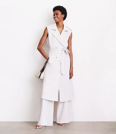 LOFT Versa Crepe Drape Trench Vest