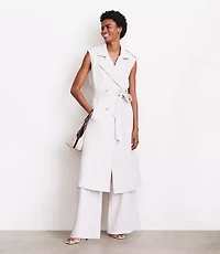 LOFT Versa Crepe Drape Trench Vest