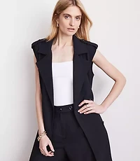 LOFT Versa Crepe Drape Trench Vest