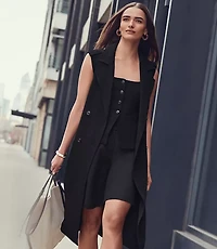 LOFT Versa Crepe Drape Trench Vest