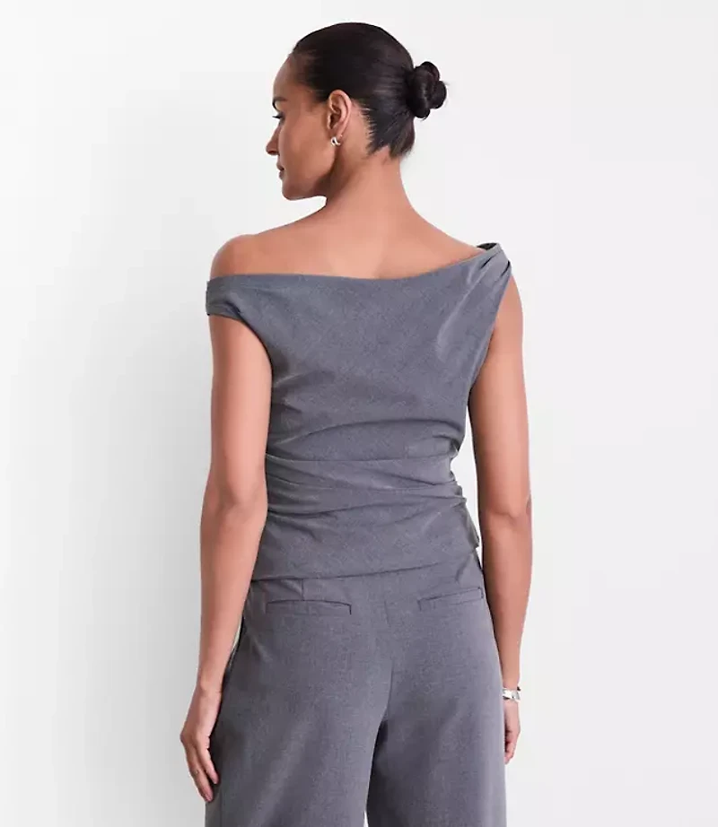 LOFT Versa Seasonless Stretch Off The Shoulder Top Heather