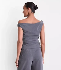 LOFT Versa Seasonless Stretch Off The Shoulder Top Heather