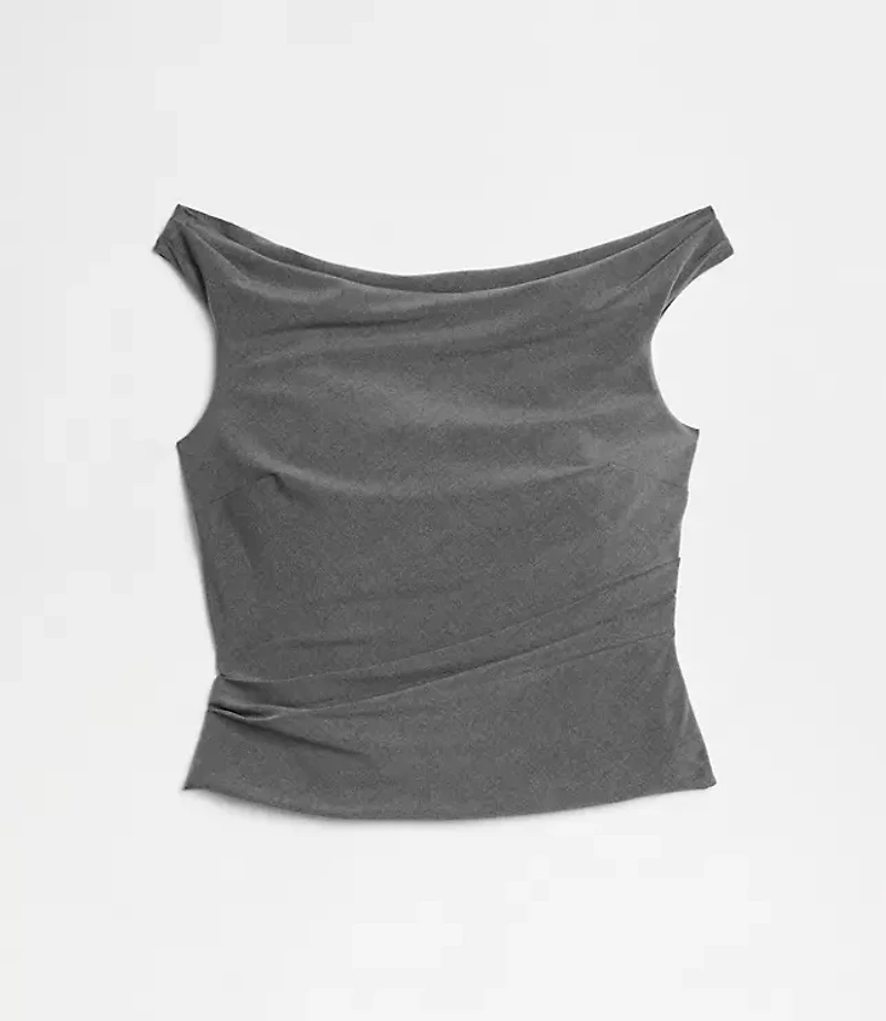 LOFT Versa Seasonless Stretch Off The Shoulder Top Heather