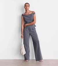 LOFT Versa Seasonless Stretch Off The Shoulder Top Heather