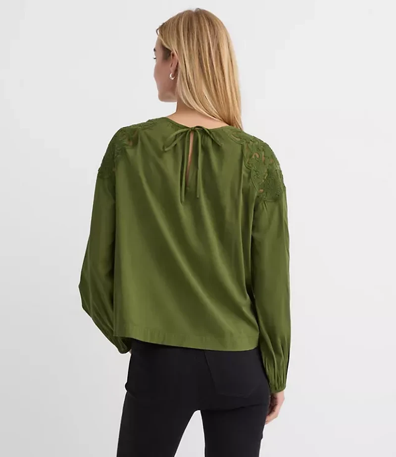 Lace Shoulder Blouse