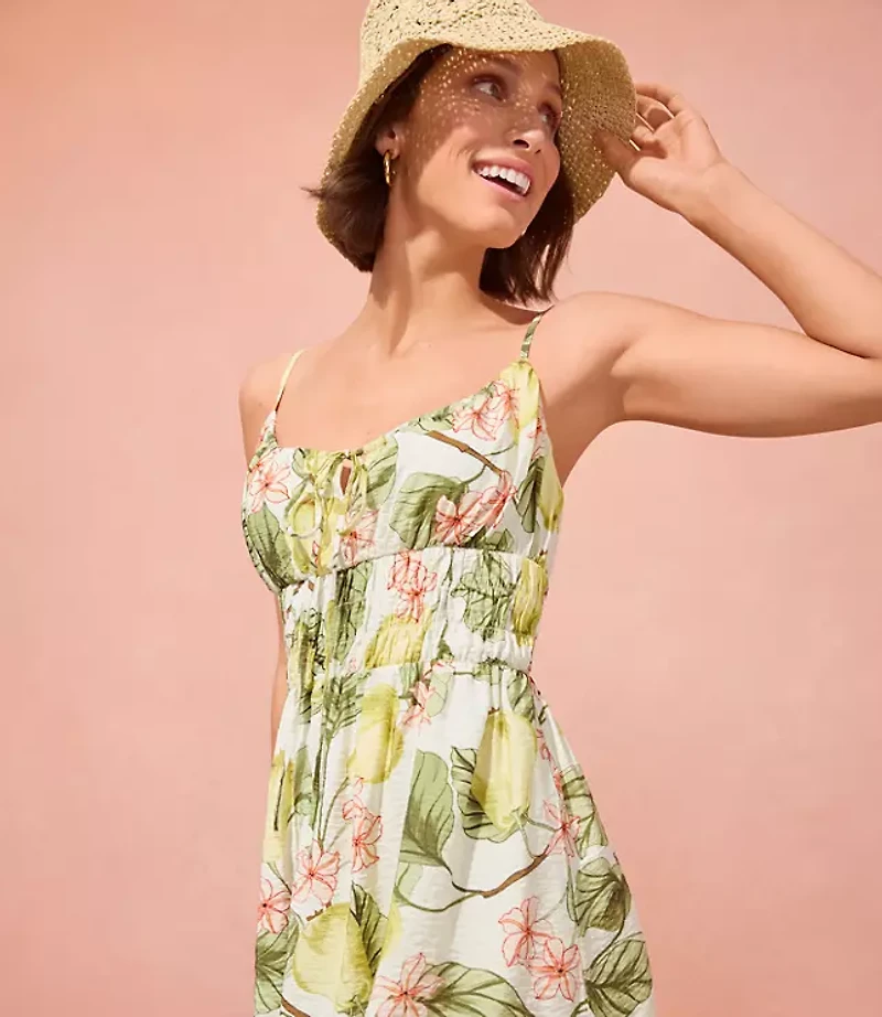 Petite Blossom Smocked Strappy Mini Dress