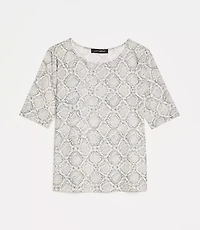 LOFT Versa Snake Print Mesh Elbow Sleeve Tee
