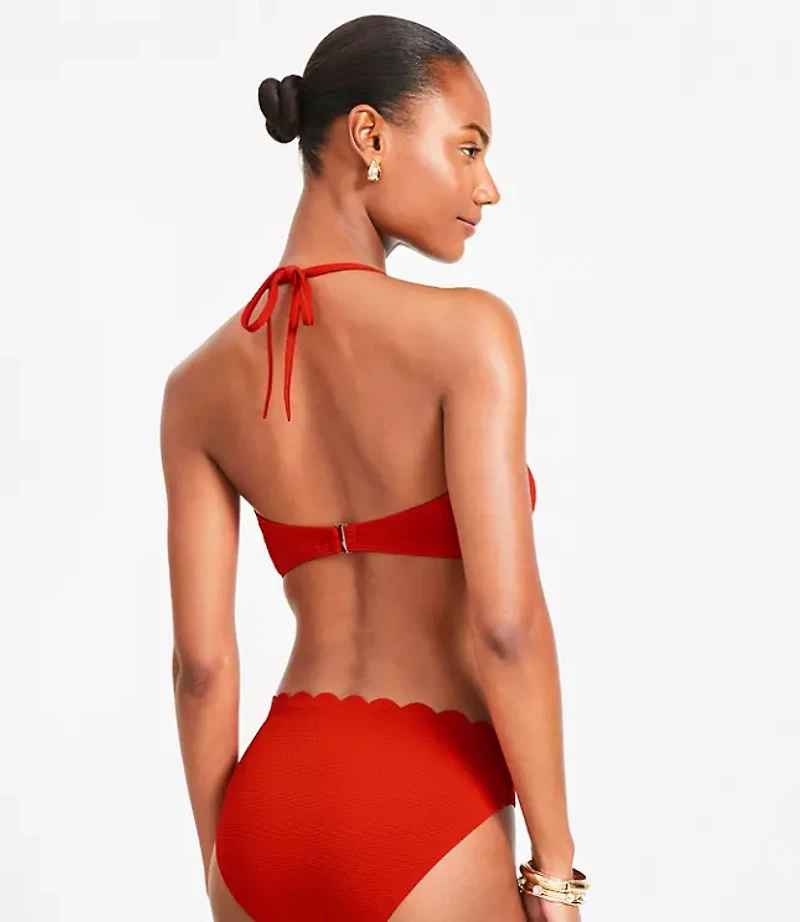 LOFT Beach Scalloped Bandeau Bikini Top