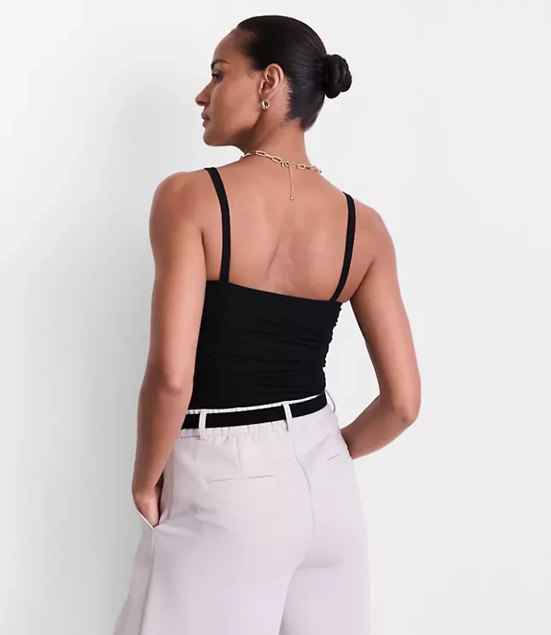 LOFT Versa Shirred Mesh Bodysuit
