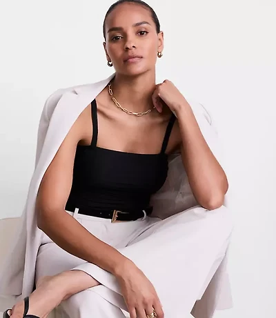 LOFT Versa Shirred Mesh Bodysuit
