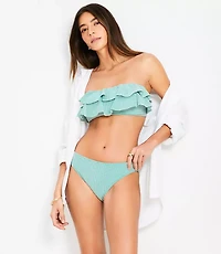LOFT Beach Striped Ruffle Bandeau Bikini Top