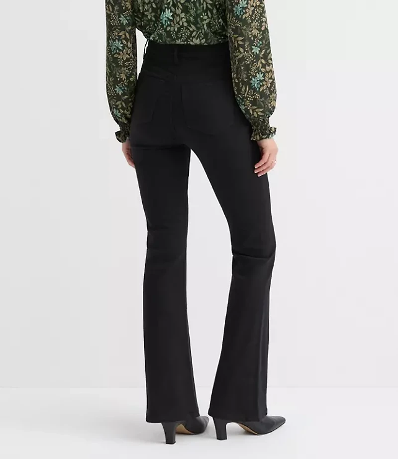 High Rise Slim Flare Jeans Jet Black Wash