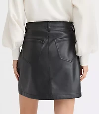 Faux Leather Moto Mini Skirt