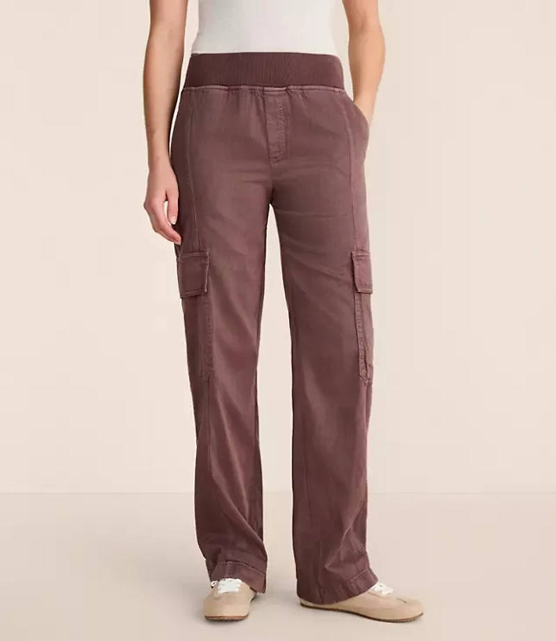 Lou & Grey Washed Twill Straight Leg Cargo Pants
