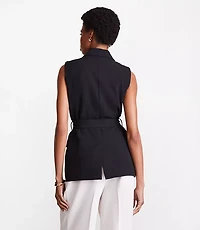 LOFT Versa Crepe Drape Belted Blazer Vest