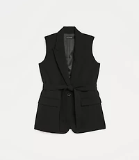 LOFT Versa Crepe Drape Belted Blazer Vest