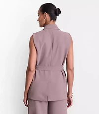 LOFT Versa Crepe Drape Belted Blazer Vest