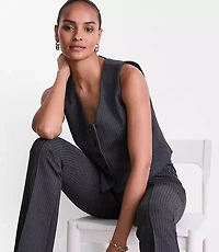 LOFT Versa Ponte Pocket Vest Pinstripe