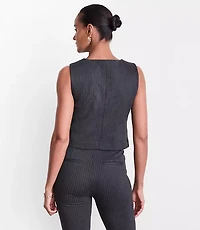 LOFT Versa Ponte Pocket Vest Pinstripe