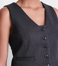 LOFT Versa Ponte Pocket Vest Pinstripe