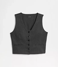 LOFT Versa Ponte Pocket Vest Pinstripe