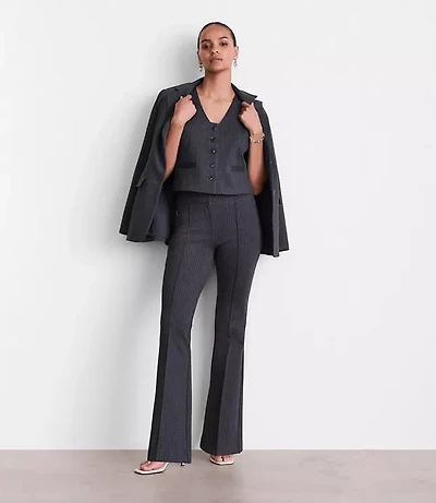 LOFT Versa Ponte Pocket Vest Pinstripe