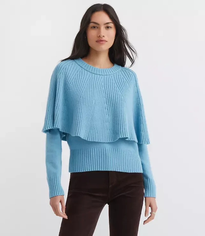 Ribbed Cape Sweater