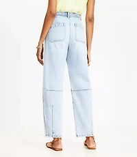 Petite High Rise Barrel Jeans in Light Wash Indigo