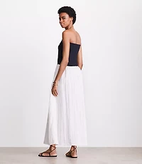 Petite LOFT Versa Strapless Mixed Media Maxi Dress