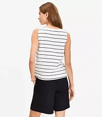 Petite Striped Side Button Tank Top