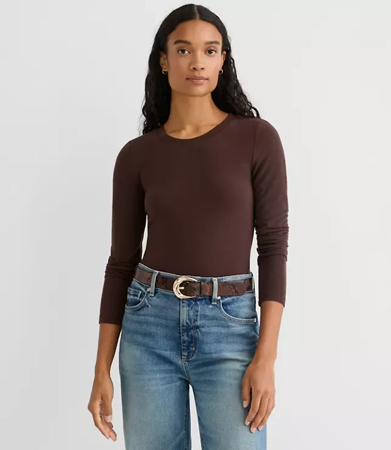Sweater Knit Long Sleeve Tee