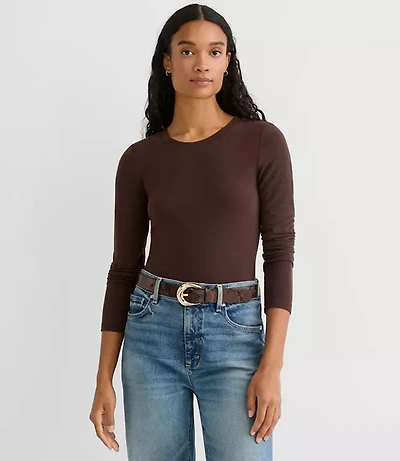 Sweater Knit Long Sleeve Tee