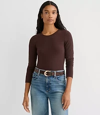 Sweater Knit Long Sleeve Tee