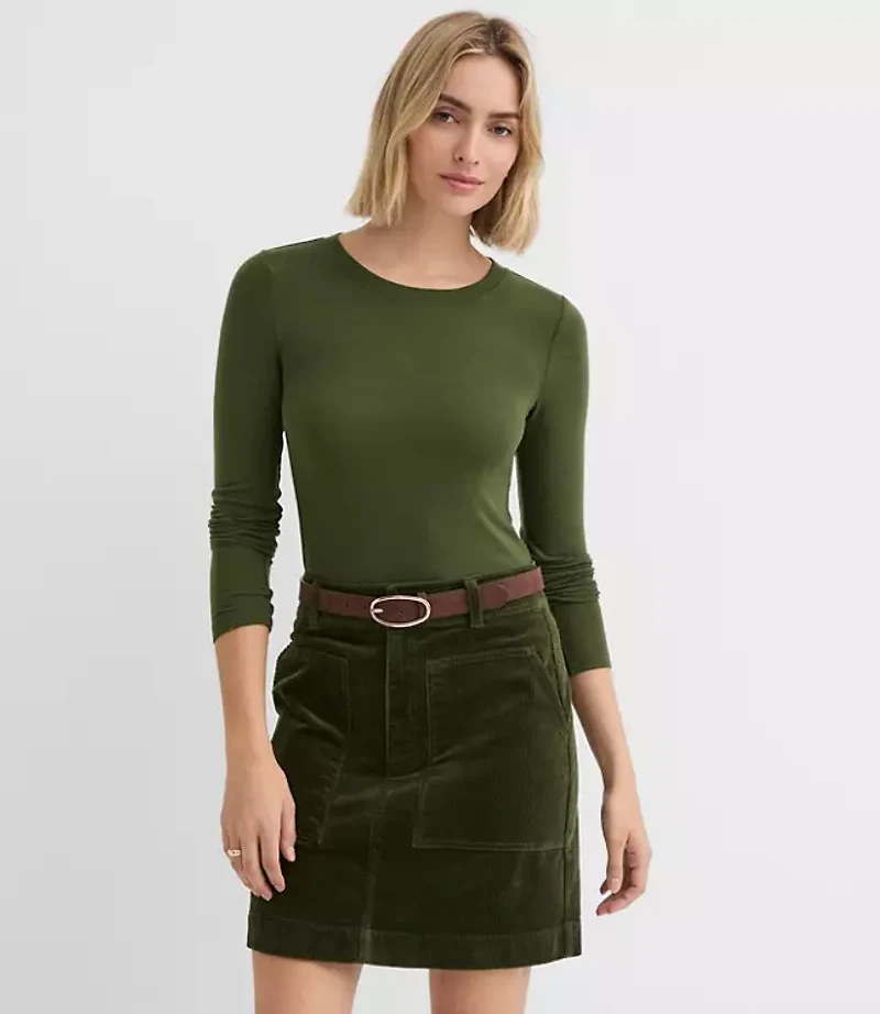 Sweater Knit Long Sleeve Tee