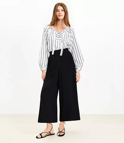 Petite Pleated Pull On Culottes Texture